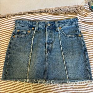 Levi’s Frayed Denim Mini Skirt